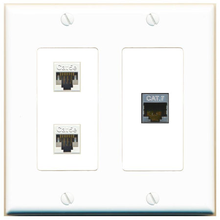 2 CAT5E CAT7 Wall Plate [White]