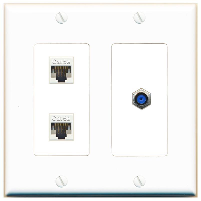 2 CAT5E F81 Wall Plate [White]