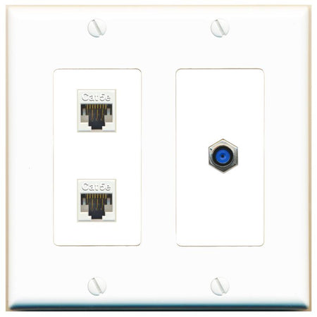 2 CAT5E F81 Wall Plate [White]