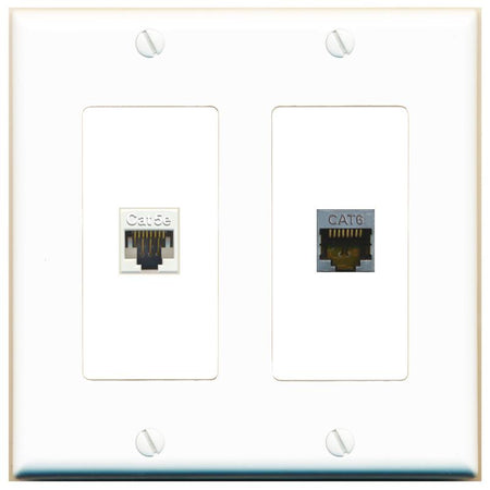 CAT5E CAT6-SHIELDED Wall Plate [White]