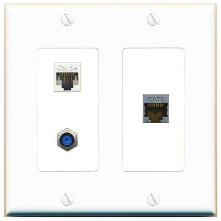 CAT5E CAT6-SHIELDED F81 Wall Plate [White]
