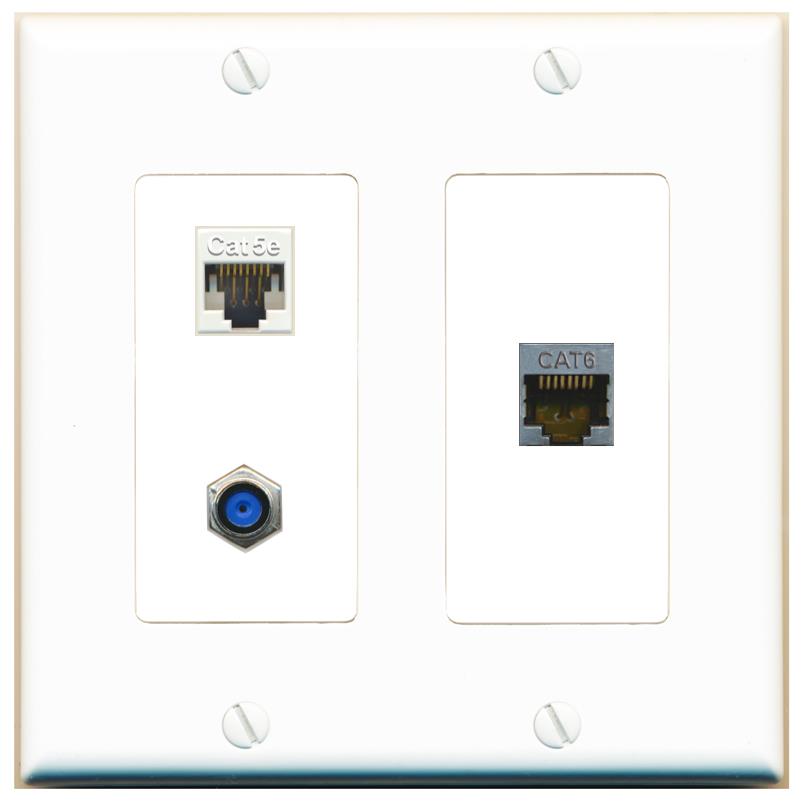CAT5E CAT6-SHIELDED F81 Wall Plate [White]
