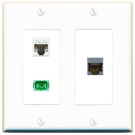 CAT5E CAT6-SHIELDED SC-APC-SX Wall Plate [White]