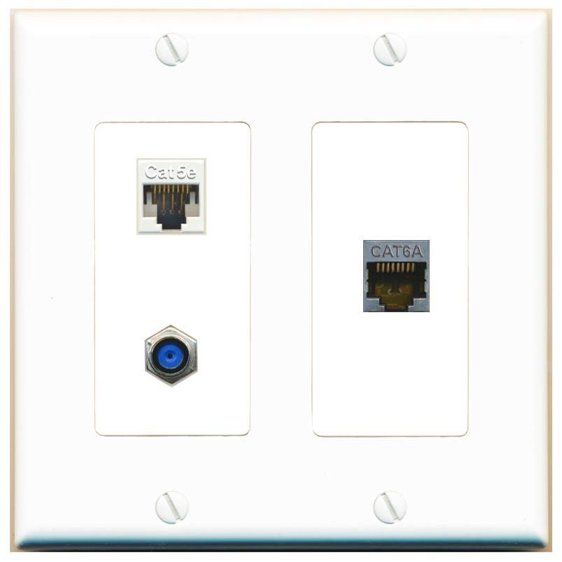 CAT5E CAT6A F81 Wall Plate [White]