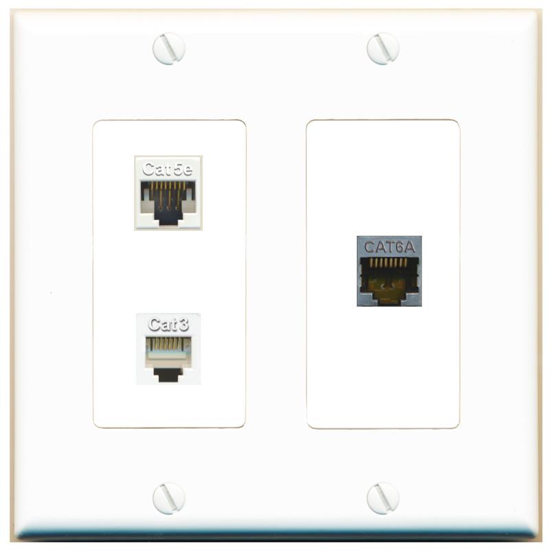 CAT5E CAT6A PHONE Wall Plate [White]