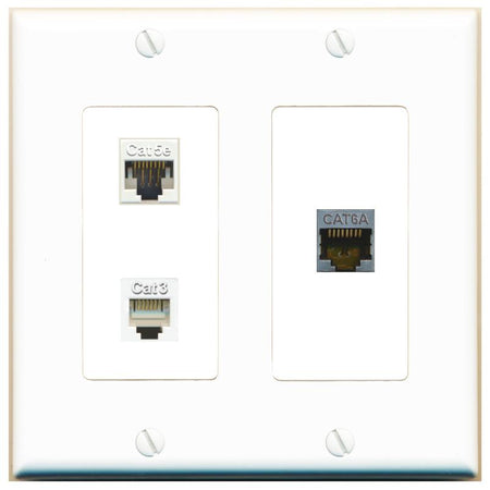 CAT5E CAT6A PHONE Wall Plate [White]