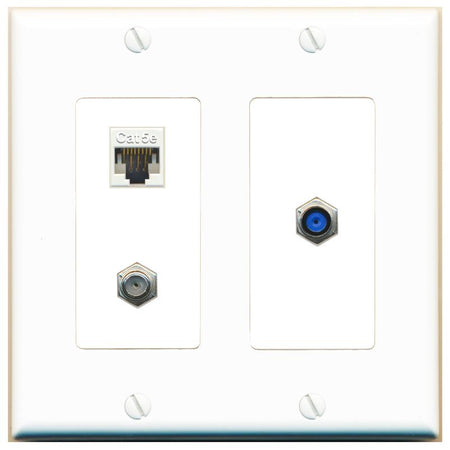 CAT5E COAX F81 Wall Plate [White]