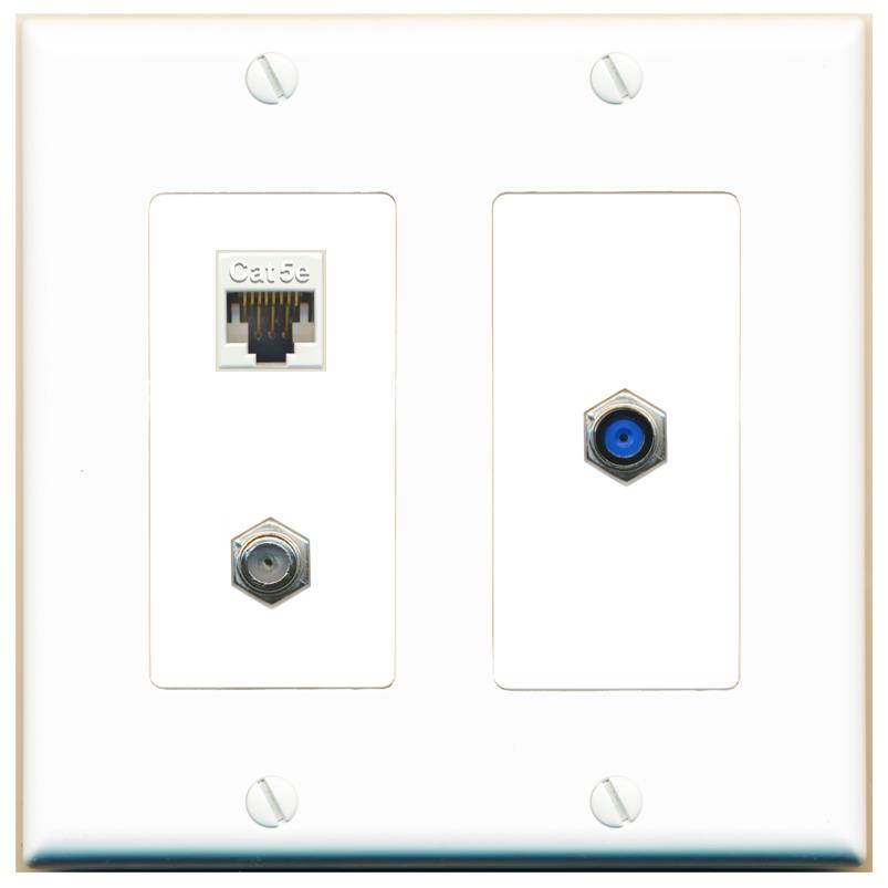 CAT5E COAX F81 Wall Plate [White]