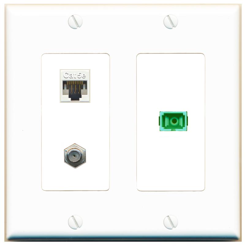 CAT5E COAX SC-APC-SX Wall Plate [White]