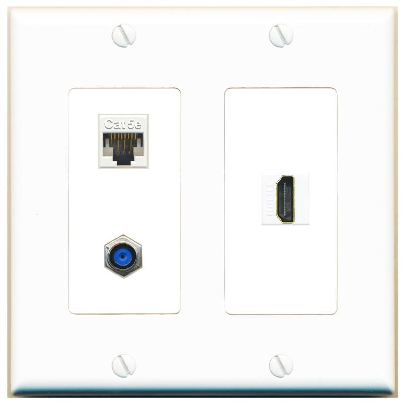 CAT5E F81 HDMI Wall Plate [White]