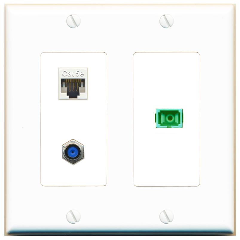 CAT5E F81 SC-APC-SX Wall Plate [White]
