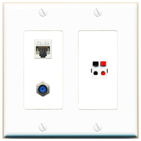 CAT5E F81 SPEAKER Wall Plate [White]