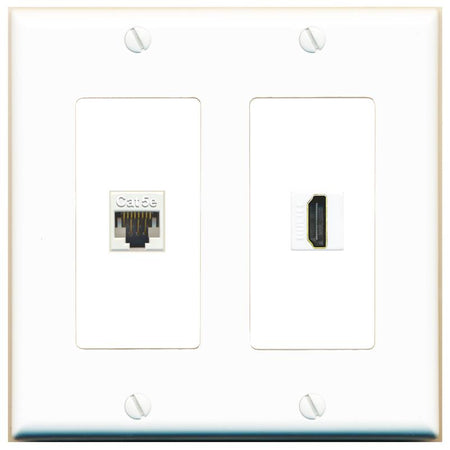 CAT5E HDMI Wall Plate [White]