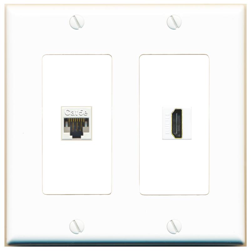 CAT5E HDMI Wall Plate [White]