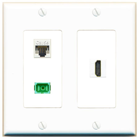 CAT5E HDMI SC-APC-SX Wall Plate [White]