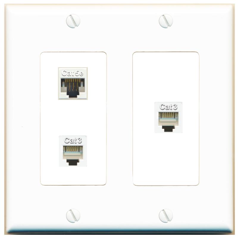 CAT5E 2 PHONE Wall Plate [White]