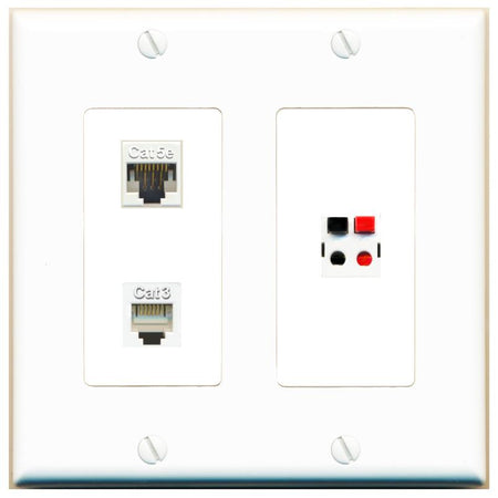 CAT5E PHONE SPEAKER Wall Plate [White]