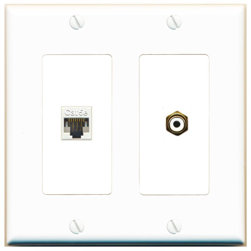 CAT5E RCA-WHITE Wall Plate [White]