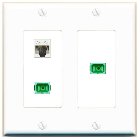CAT5E 2 SC-APC-SX Wall Plate [White]