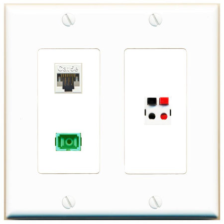 CAT5E SC-APC-SX SPEAKER Wall Plate [White]