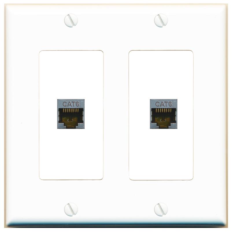 2 CAT6-SHIELDED Wall Plate [White]