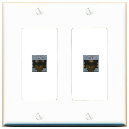 2 CAT6-SHIELDED Wall Plate [White]