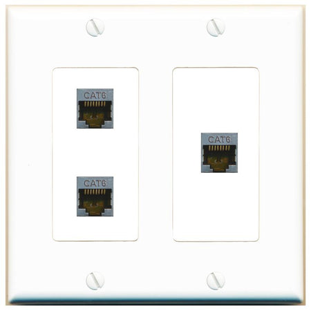 3 CAT6-SHIELDED Wall Plate [White]