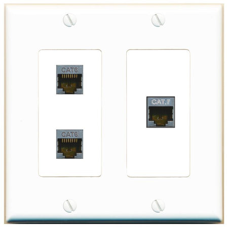 2 CAT6-SHIELDED CAT7 Wall Plate [White]