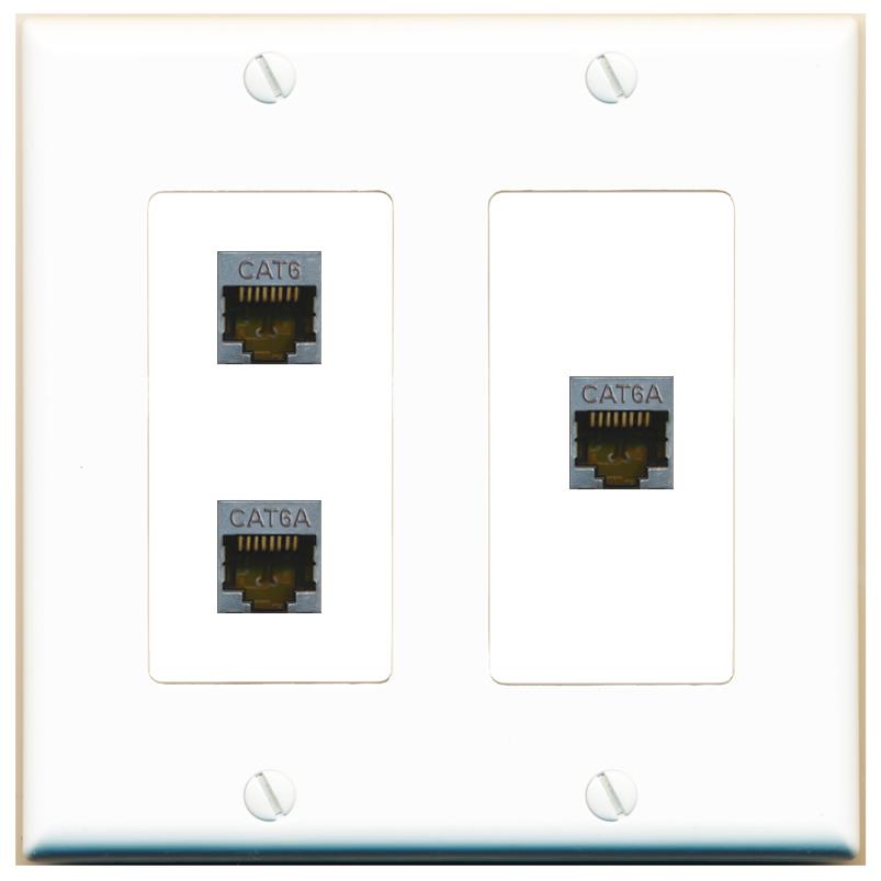CAT6-SHIELDED 2 CAT6A Wall Plate [White]