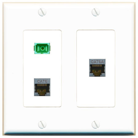 CAT6-SHIELDED CAT6A SC-APC-SX Wall Plate [White]