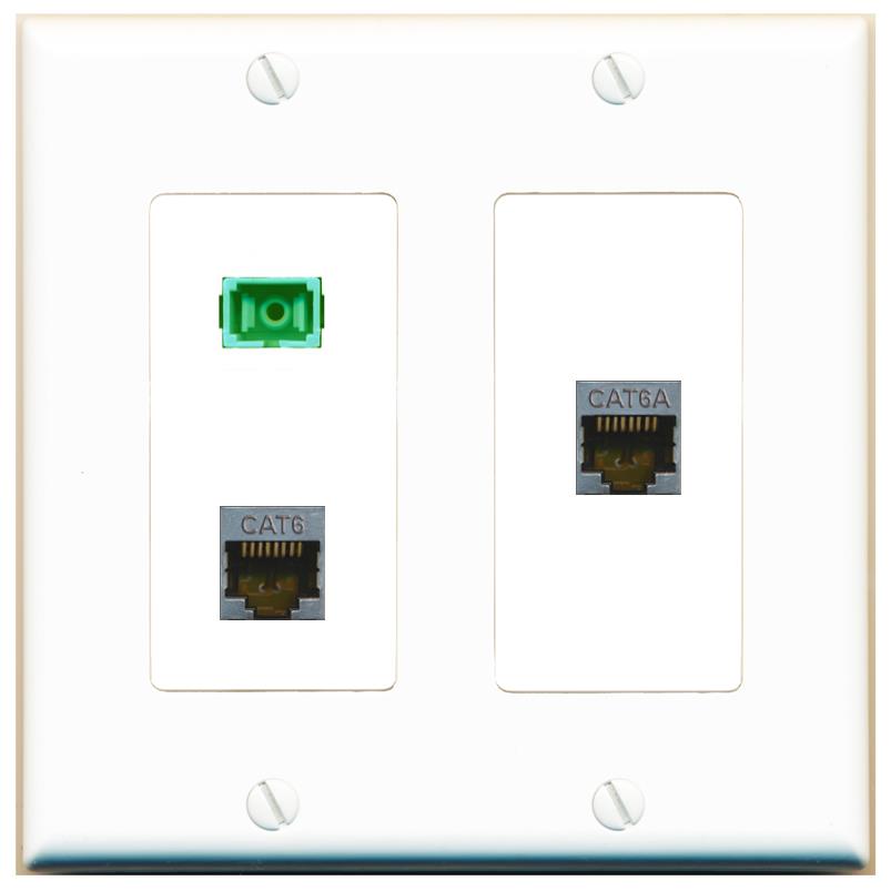 CAT6-SHIELDED CAT6A SC-APC-SX Wall Plate [White]