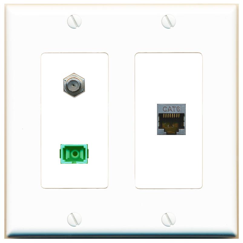 CAT6-SHIELDED COAX SC-APC-SX Wall Plate [White]