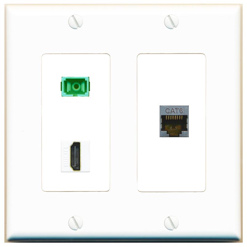 CAT6-SHIELDED HDMI SC-APC-SX Wall Plate [White]