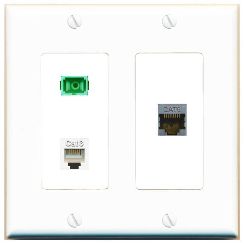 CAT6-SHIELDED PHONE SC-APC-SX Wall Plate [White]