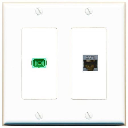 CAT6-SHIELDED SC-APC-SX Wall Plate [White]