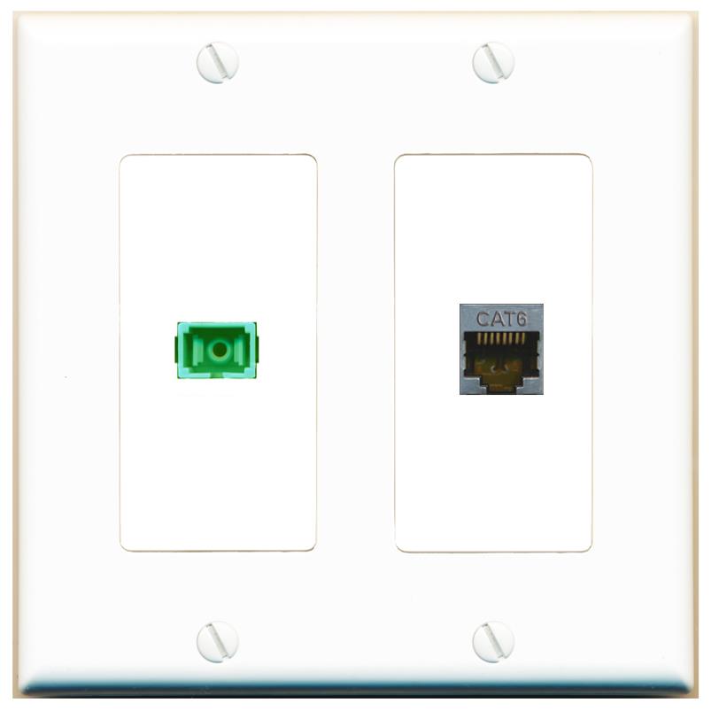 CAT6-SHIELDED SC-APC-SX Wall Plate [White]