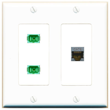 CAT6-SHIELDED 2 SC-APC-SX Wall Plate [White]