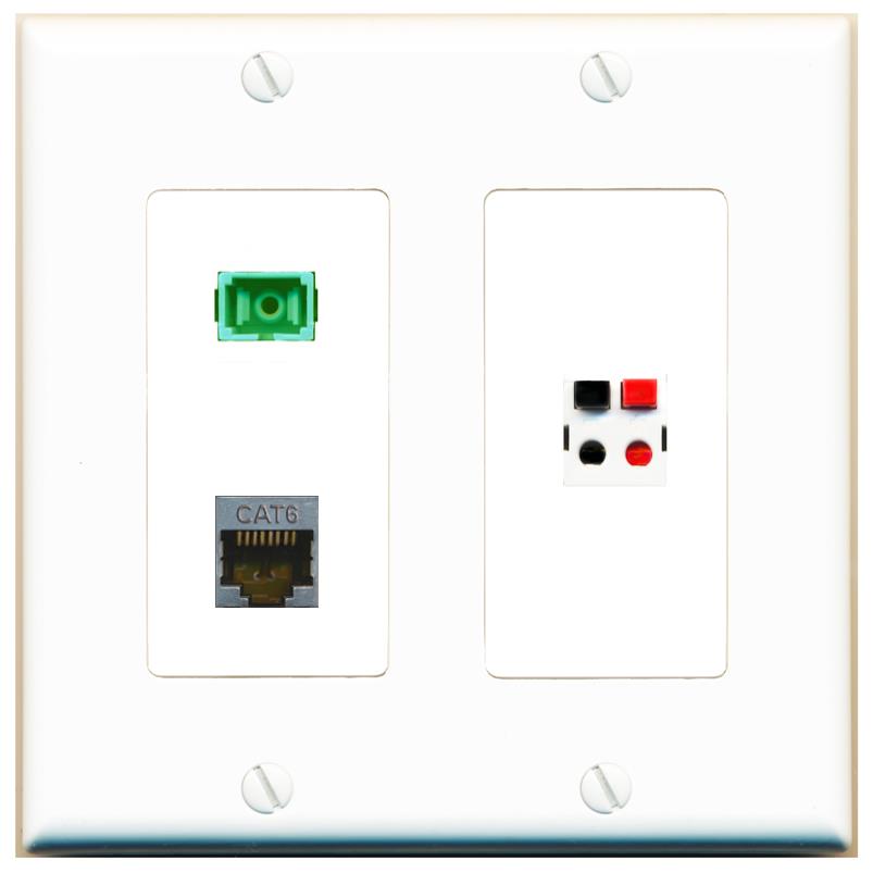 CAT6-SHIELDED SC-APC-SX SPEAKER Wall Plate [White]