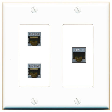 2 CAT6A CAT7 Wall Plate [White]