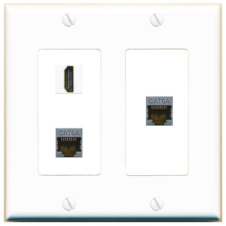 2 CAT6A HDMI Wall Plate [White]