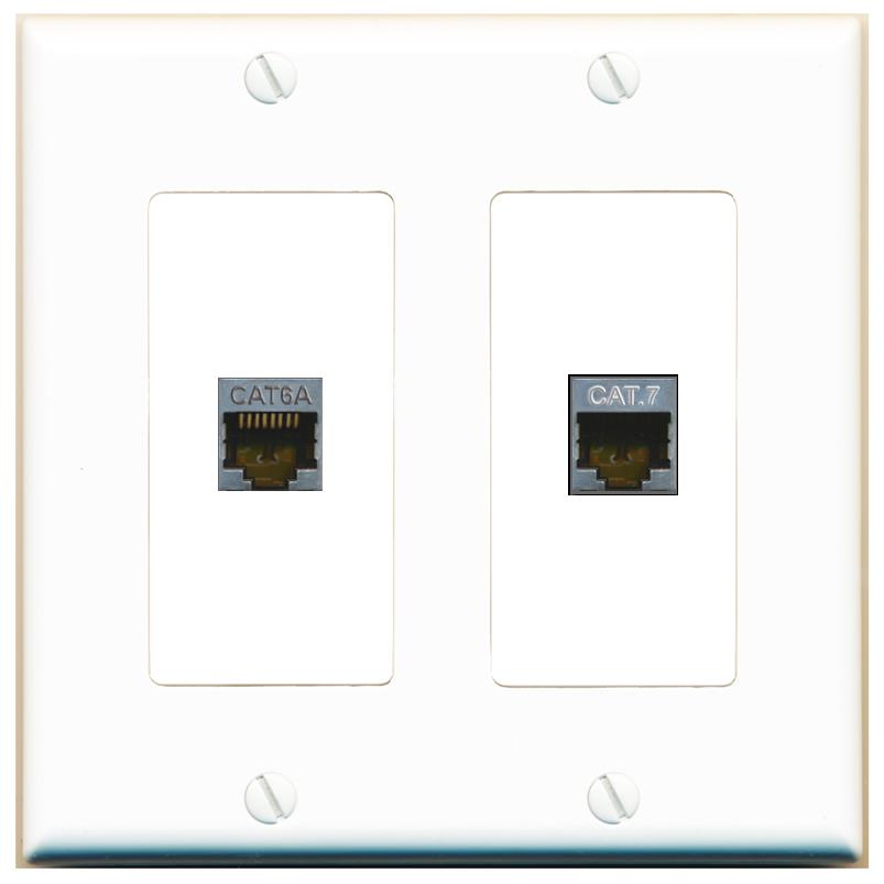 CAT6A CAT7 Wall Plate [White]