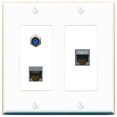 CAT6A CAT7 F81 Wall Plate [White]