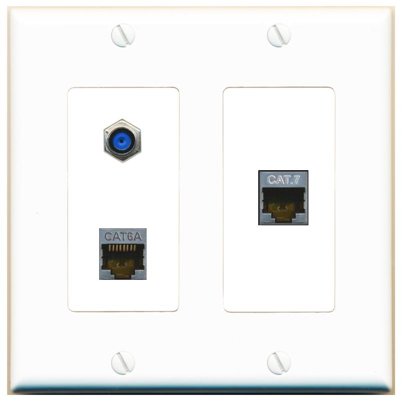 CAT6A CAT7 F81 Wall Plate [White]