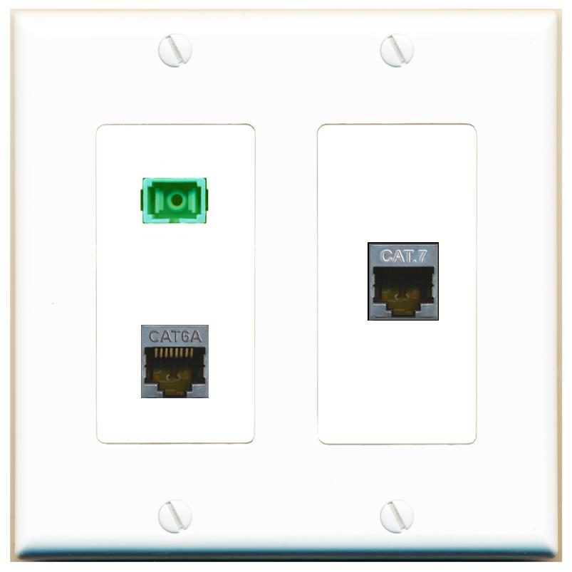 CAT6A CAT7 SC-APC-SX Wall Plate [White]