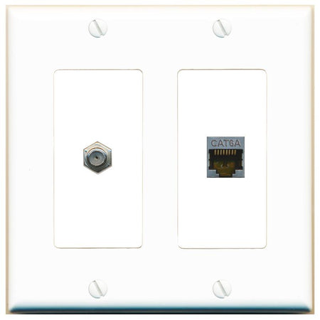 CAT6A COAX Wall Plate [White]