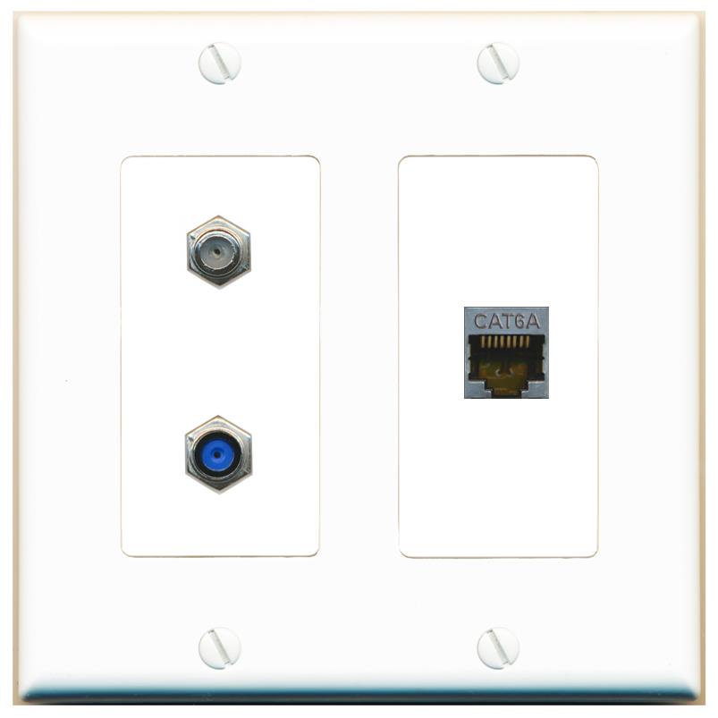 CAT6A COAX F81 Wall Plate [White]