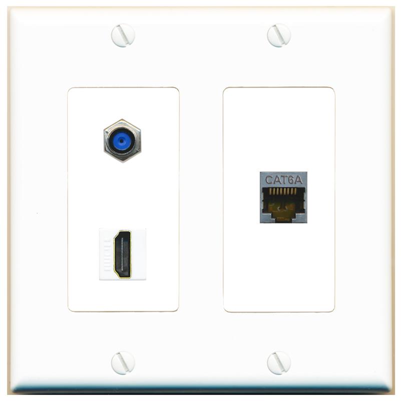 CAT6A F81 HDMI Wall Plate [White]