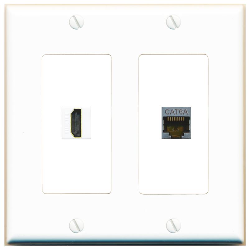 CAT6A HDMI Wall Plate [White]