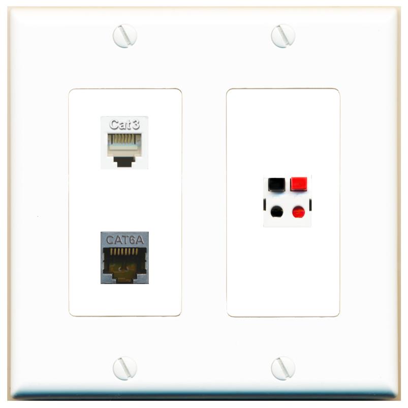 CAT6A PHONE SPEAKER Wall Plate [White]
