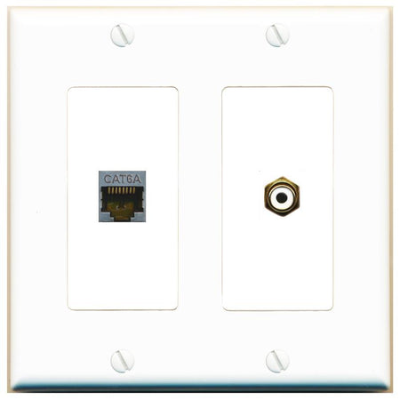 CAT6A RCA-WHITE Wall Plate [White]